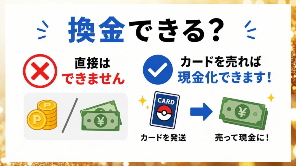 DOPAオリパの換金可否とカード売却による現金化方法を示した画像