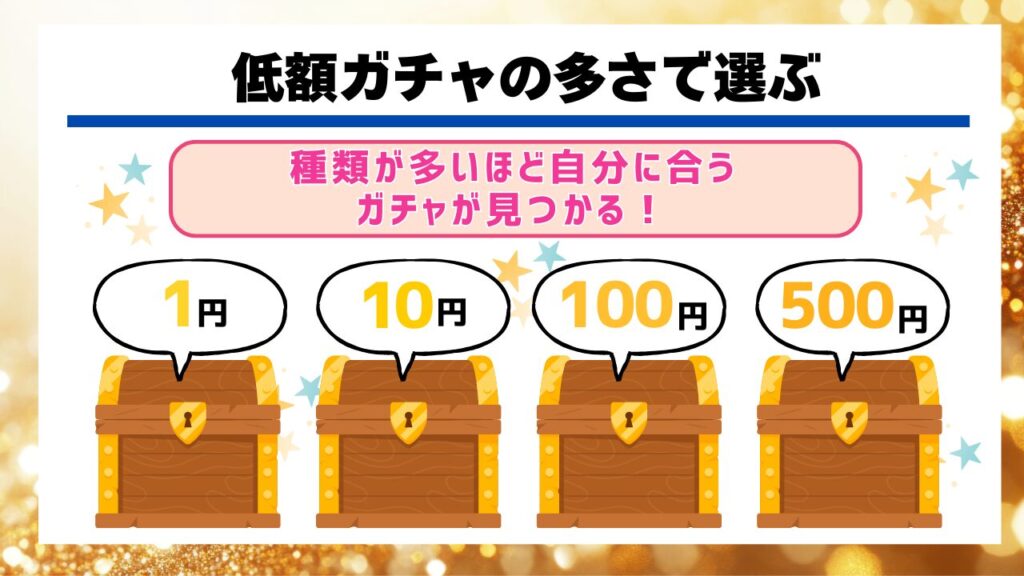 低額ガチャの多さで選ぶ