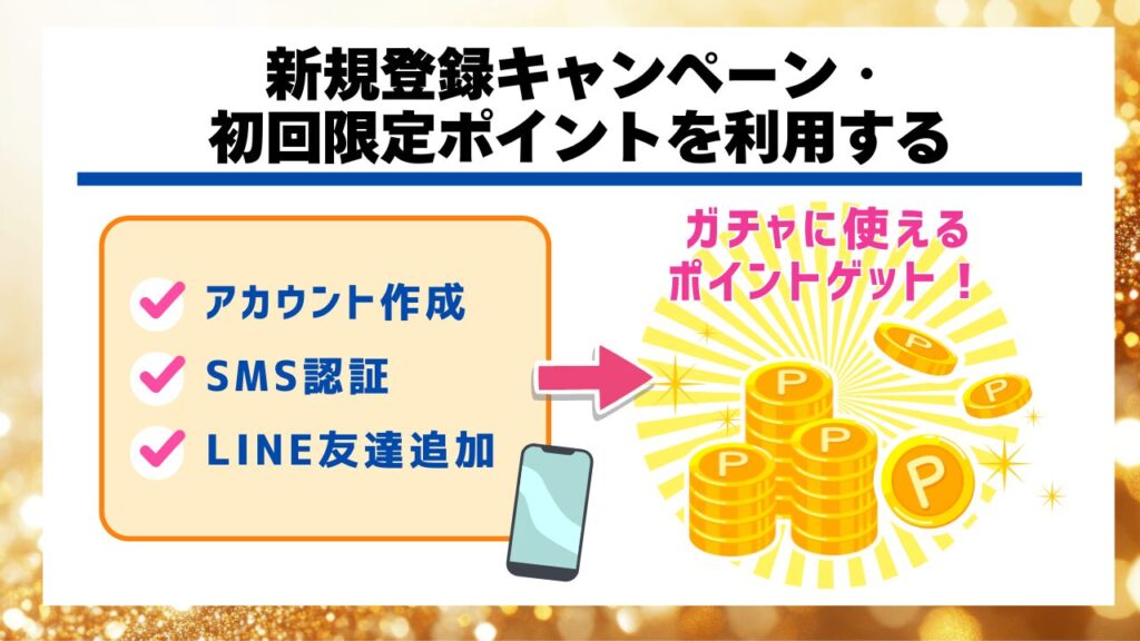 新規登録キャンペーン・初回限定ポイントを利用する