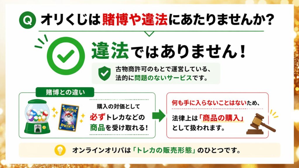 オリくじが違法かどうかと理由を示した画像