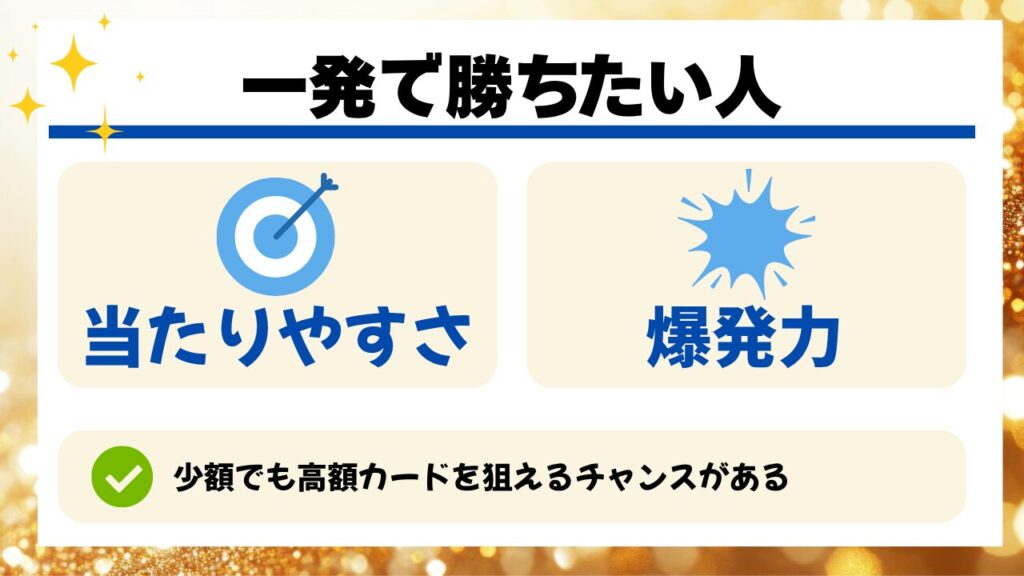 一発で勝ちたい人