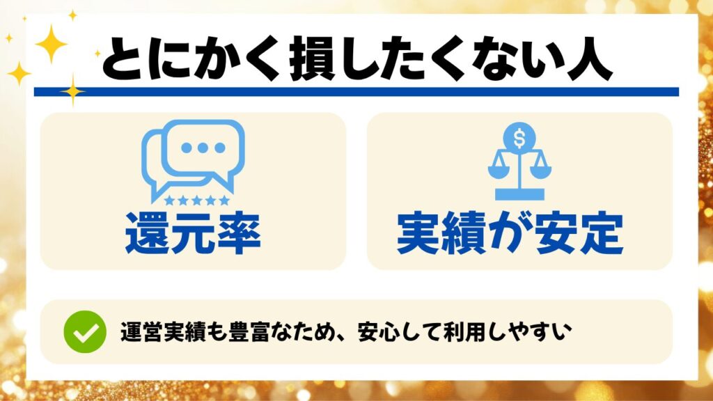 とにかく損したくない人
