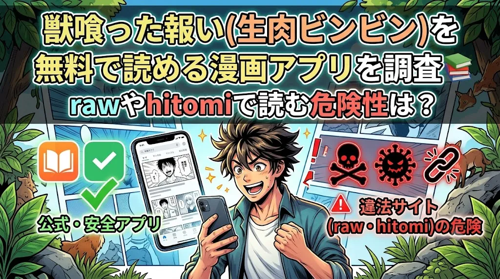 獣喰った報い(生肉ビンビン)を無料で読める漫画アプリを調査📚rawやhitomiで読む危険性は？