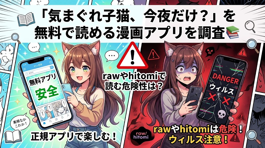 気まぐれ子猫、今夜だけ?を無料で読める漫画アプリを調査📚rawやhitomiで読む危険性は？